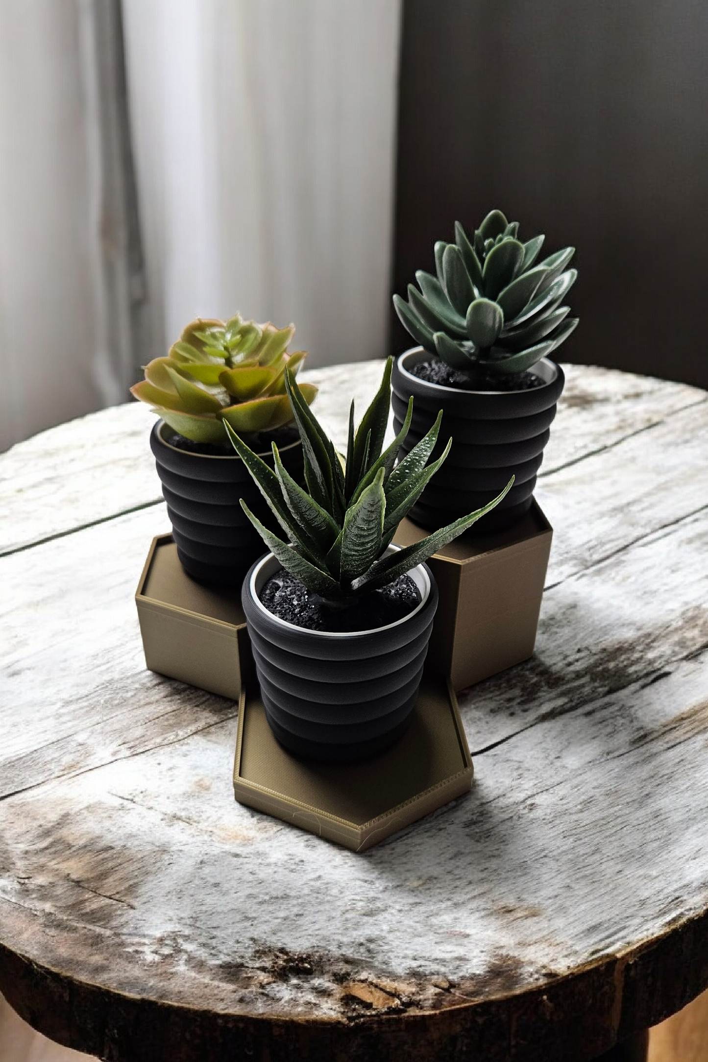3D Printed Succulent Stand with 3 Pots