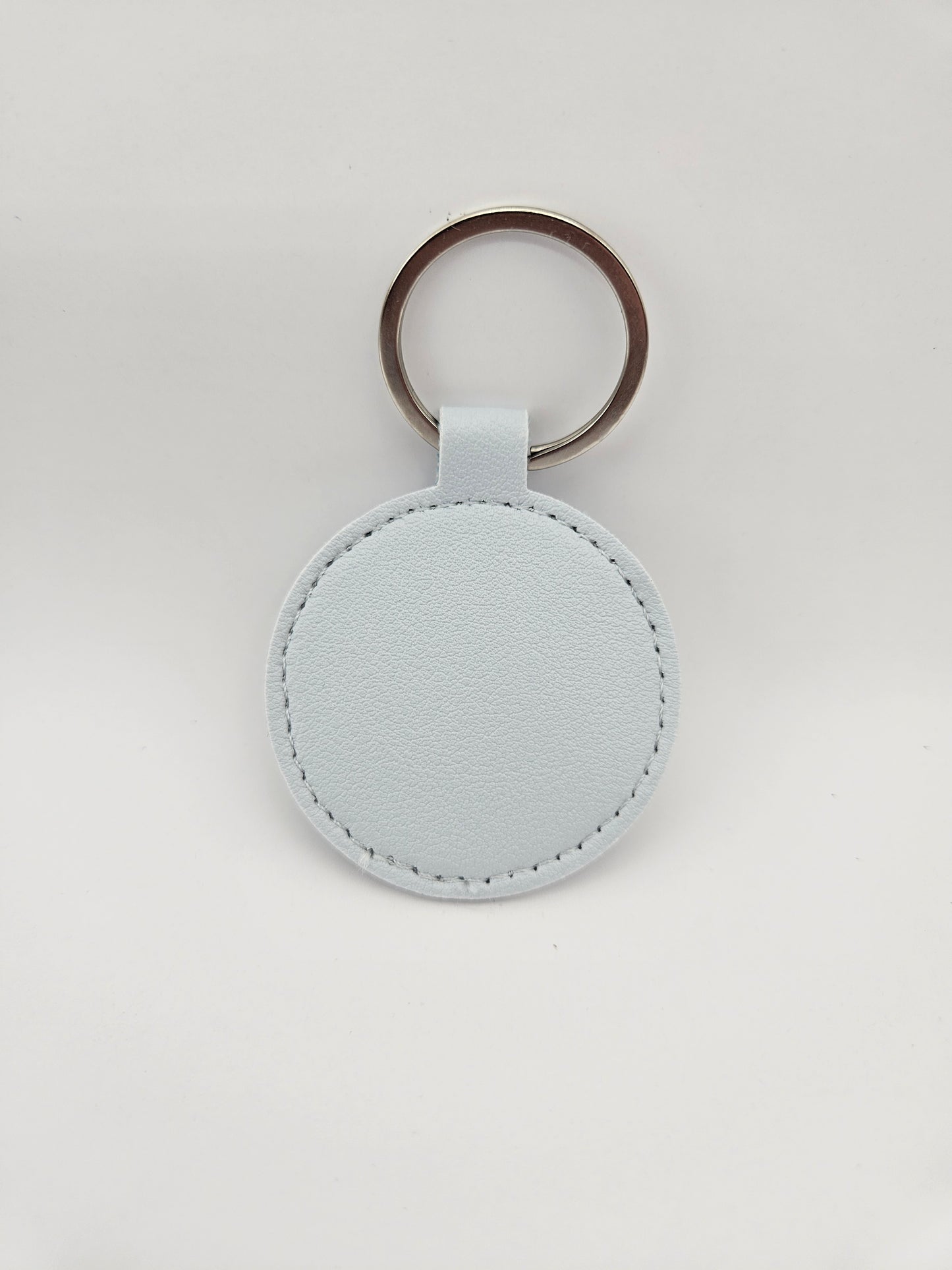 Create Your Own - Pale Blue Circle Keyring