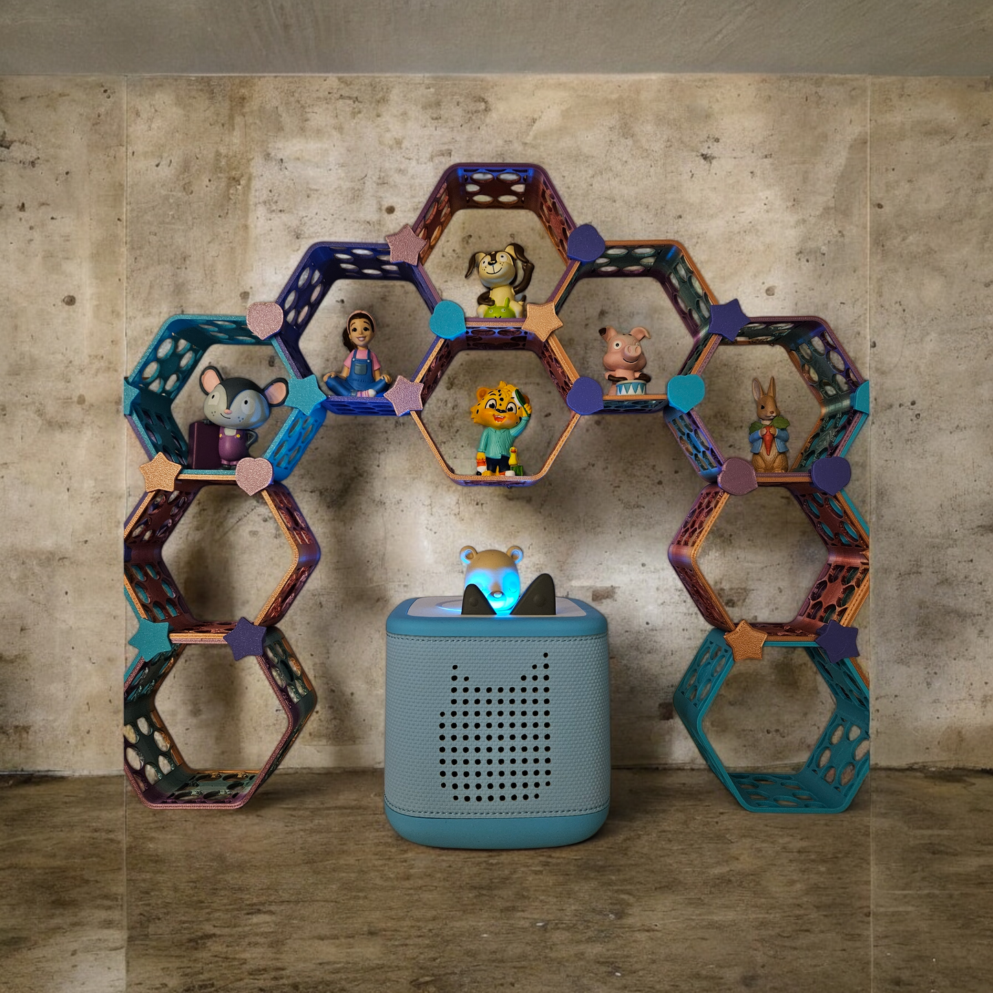 3D Printed Modular Display Shelf (suitable for 'Tonies')