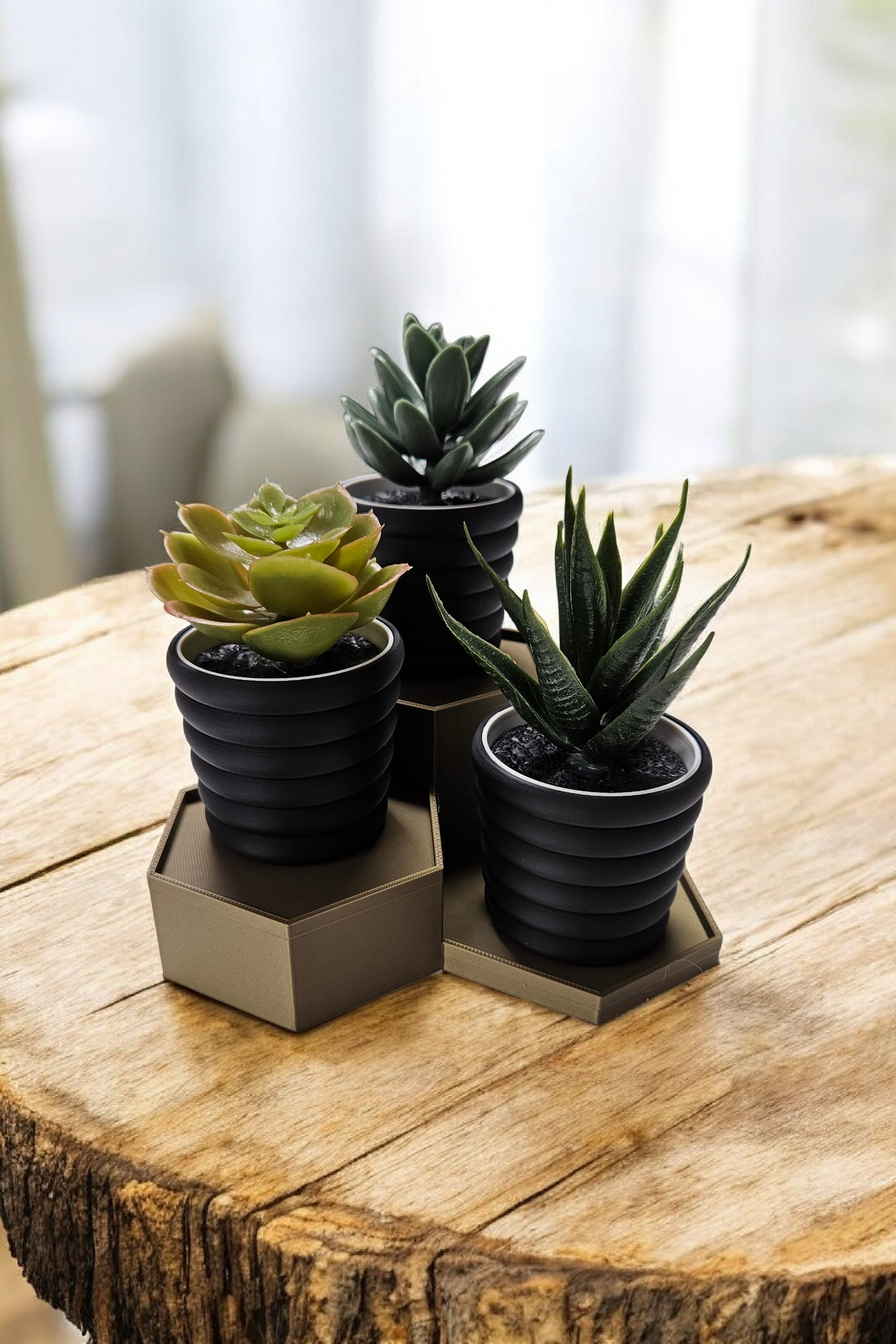 3D Printed Succulent Stand with 3 Pots