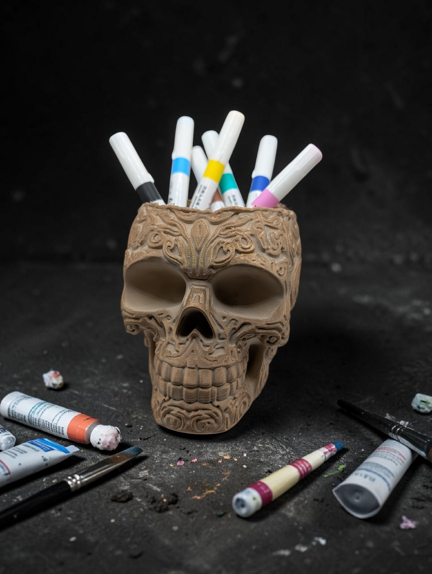 3D Printed Skull 9cm Pot