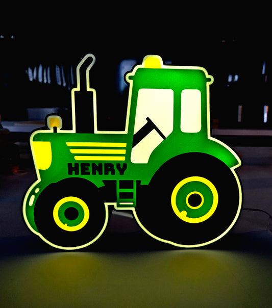 3D Printed Personalised Tractor Lightbox Nightlight
