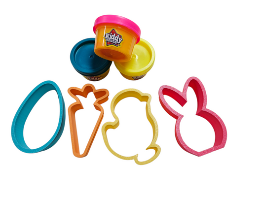 3D Printed Easter Theme Playdough Cutters & Playdough